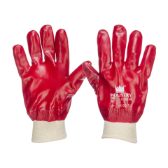 Handschoen PVC rood type 1171 dichte rug