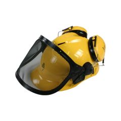 Helm met combi-kit Peltor gehoorbeschermer + vizier