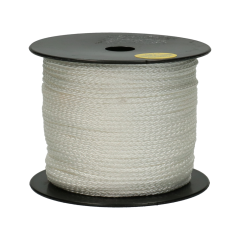 Nylon koord gevlochten per rol 100 m x 2 mm wit