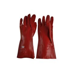 Handschoen PVC rood lengte 35 cm