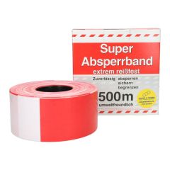 Afzetband rood/wit per rol 500 m