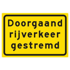 Tekstbord pvc/lak/vlak 60x40cm DRG Doorgaand rijverkeer gestremd