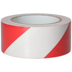 Plakband breedte 5 cm lengte 33 m rood/wit