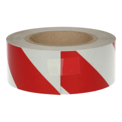 Plakband reflectie r1 breedte 5 cm lengte 22,5 m rood/wit