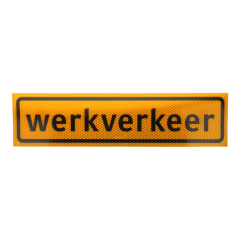 Sticker WERKVERKEER r3 geel/zwart