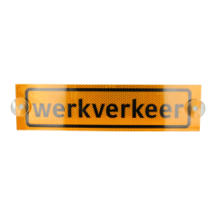 Tekstbord WERKVERKEER r3 met zuignap geel/zwart