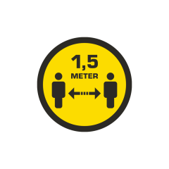 Vloersticker COVID-19 Ø 40 cm 1,5 meter <--- --->