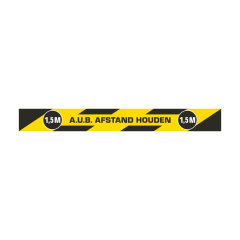 Vloersticker COVID-19 90x10 cm - A.U.B afstand houden 1,5 M