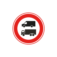 Verkeersbord a/r3/dor Ø 60 cm model: Verboden voor vrachtverkeer (en bestelbusjes)