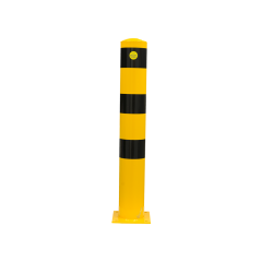 Anti-parkeerpaal 100 cm Ø 15 cm geel/zwart met voetplaat