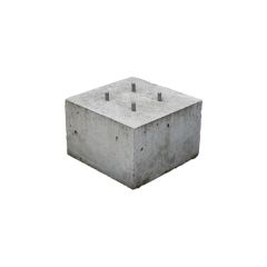 Betonpoer 30x30x30 cm voorzien van 4x draadeind M12