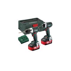 Metabo set accu-schroef/boormachines BS 18 LT+ SSD 18 LT