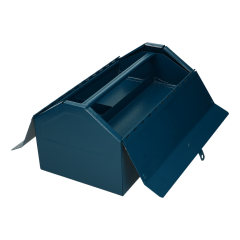 Gereedschapskist metaal 2-delig blauw