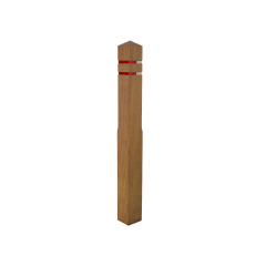Anti-parkeerpaal Azobé 140 cm met reflectiebanden