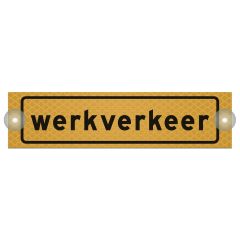 Tekstbord WERKVERKEER r3 met zuignap geel/zwart