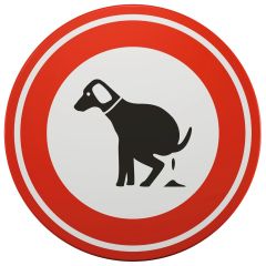 Verkeersbord | Model poepende hond | DOR | Lak