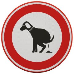 Verkeersbord | Model poepende hond | DOR