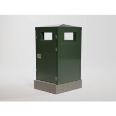 Afvalbak Huisje Collect met poer | 240 L | Groen RAL 6009