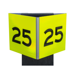 Huisnummerbord 12x12 cm 2 mm groen/fluor/zwart