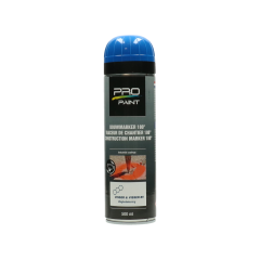 Wegenverfspuitbus bouwmarker blauw 500 ml 180 graden inclusief veiligheidskap