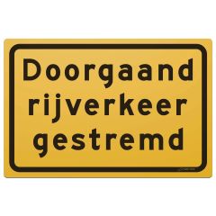 Tekstbord pvc/lak/vlak 60x40cm DRG Doorgaand rijverkeer gestremd