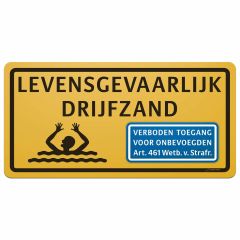 Verkeersbord | Model drijfzand verboden toegang | VLAK | 80x40 cm