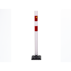 Veerpaal wit 97 cm met voetplaat incl. 2 reflectiestroken