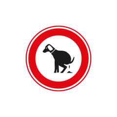 Verkeersbord a/lak/dor model: poepende hond
