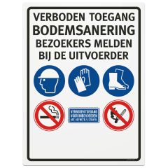 BODEMSANERING-Bord alubond/lak/vlak 75x100 cm
