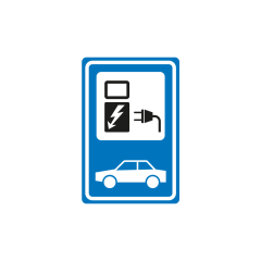 Verkeersbord a/r3/dor 40x60 cm model: BW101SP19 oplaadpunt elec. auto