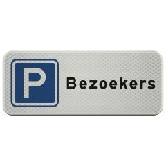 Tekstbord a/r3/dor 50x20 cm Model: Parkeren Bezoekers