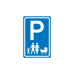 Verkeersbord a/r3/dor 40x60 cm model: E08s (Gezin)