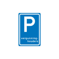 Verkeersbord a/r3/dor 40x60 cm model: E09 (P vergunninghouders)