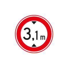 Verkeersbord a/r3/dor Ø 60 cm model: C19 - .. m