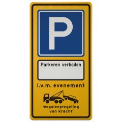 Tekstbord a/r3/dor 53x100 cm geel Model E04 + OB304