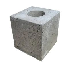 Betonpoer 30x30x30 cm met doorlopend gat